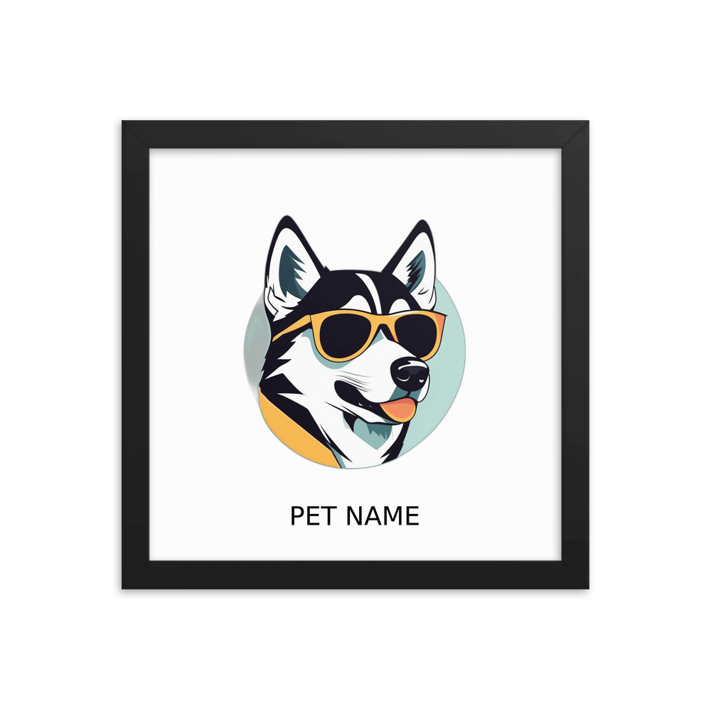 PugMug Custom Siberian Husky Framed Print with Your Pet’s Name
