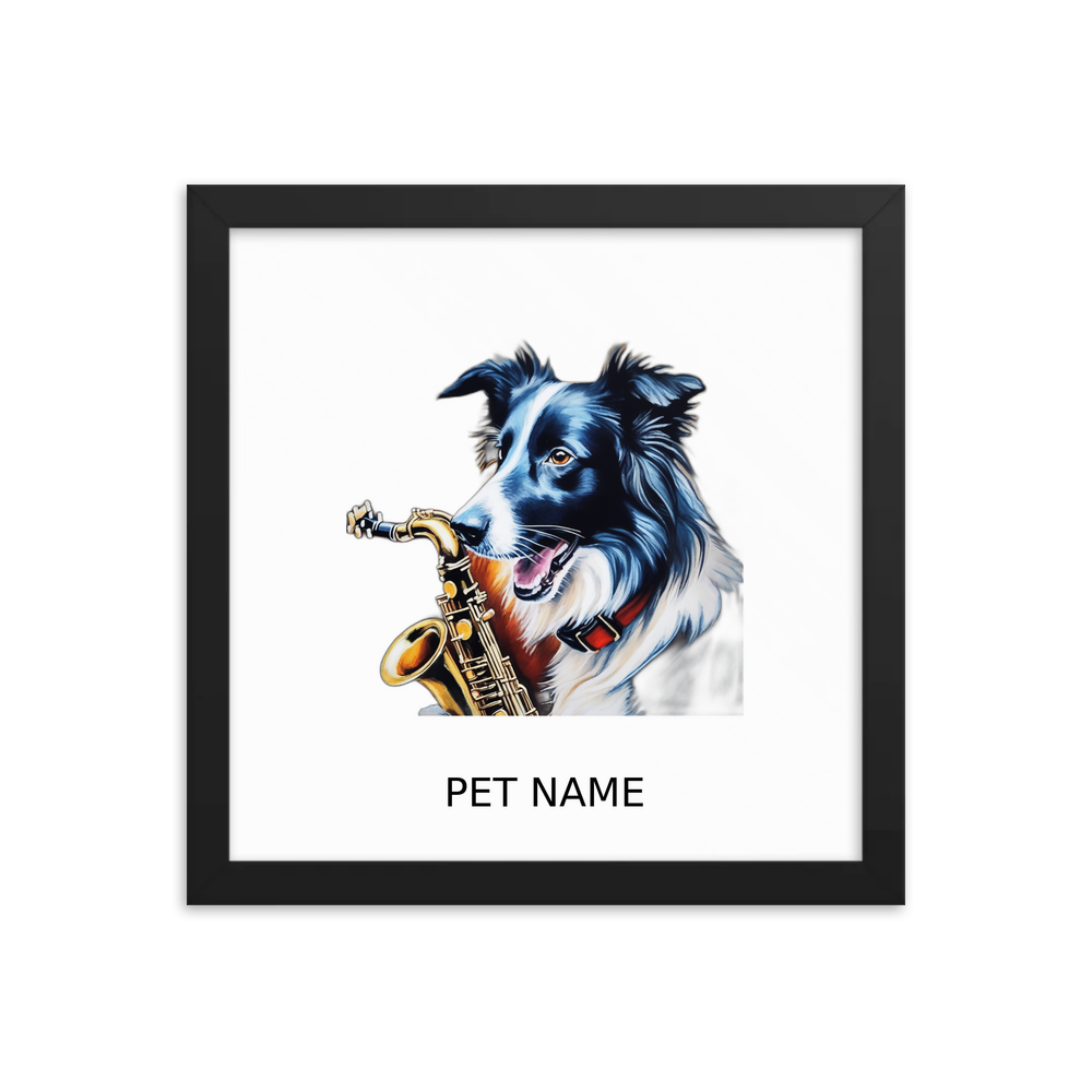 PugMug Custom Border Collie Framed Print with Your Pet’s Name