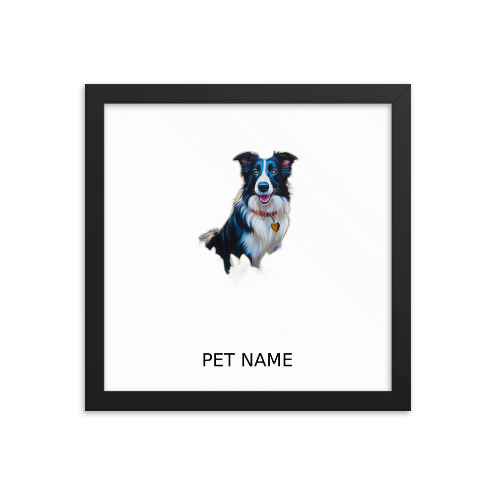 PugMug Custom Border Collie Framed Print with Your Pet’s Name