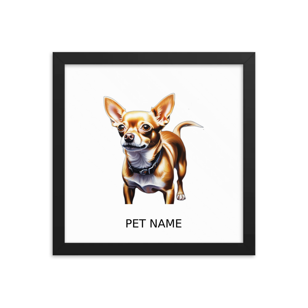 PugMug Custom Chihuahua Framed Print with Your Pet’s Name