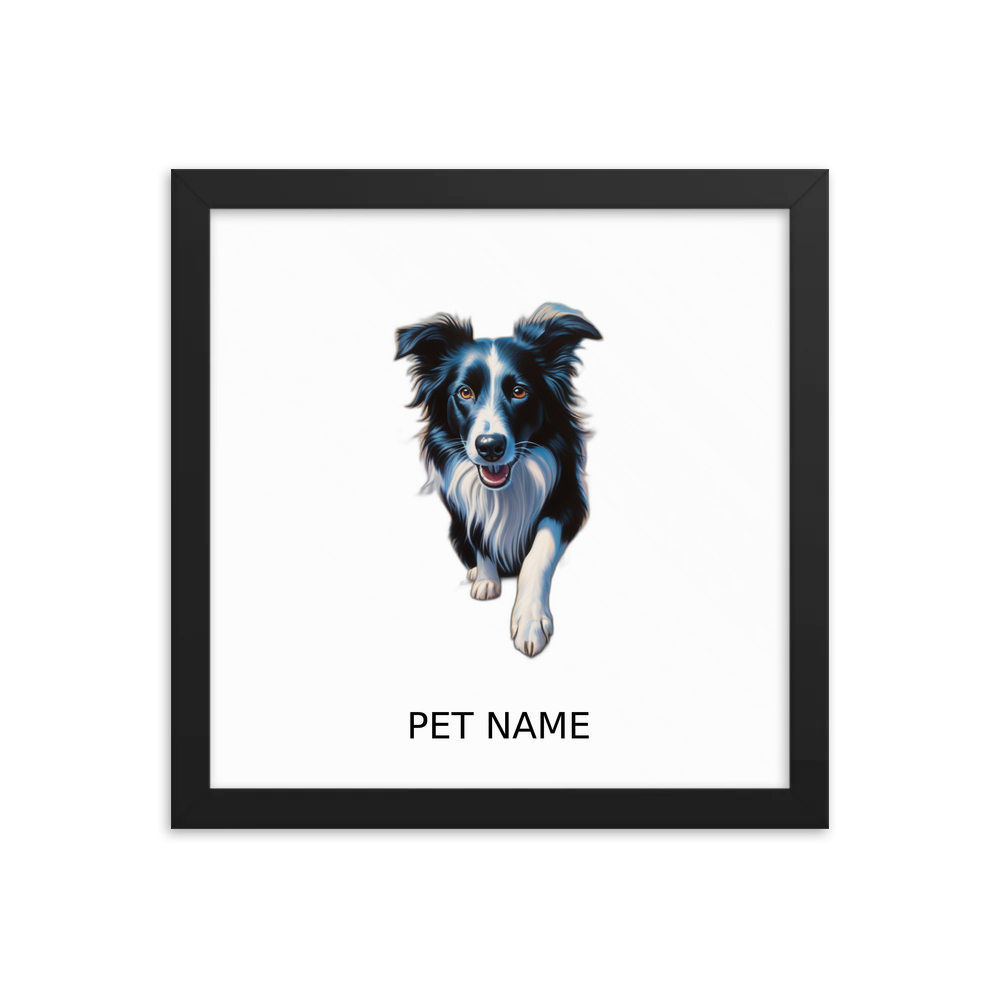 PugMug Custom Border Collie Framed Print with Your Pet’s Name
