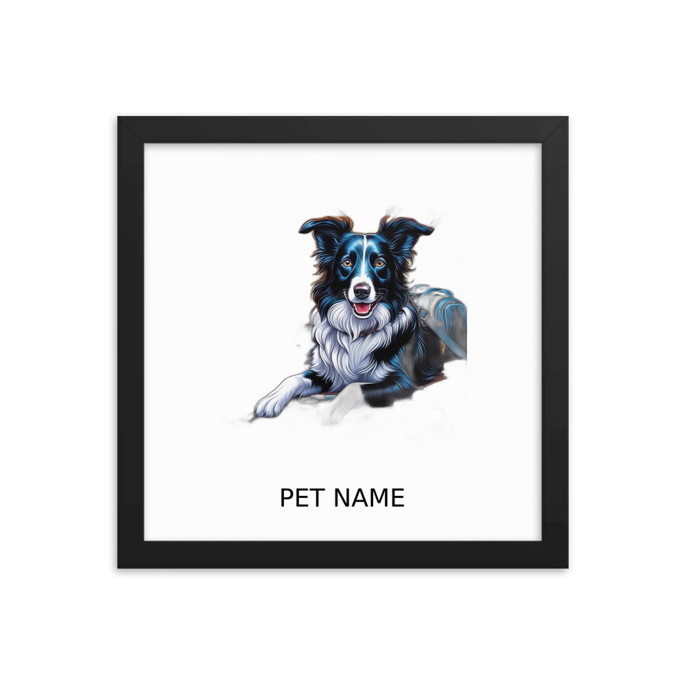 PugMug Custom Border Collie Framed Print with Your Pet’s Name