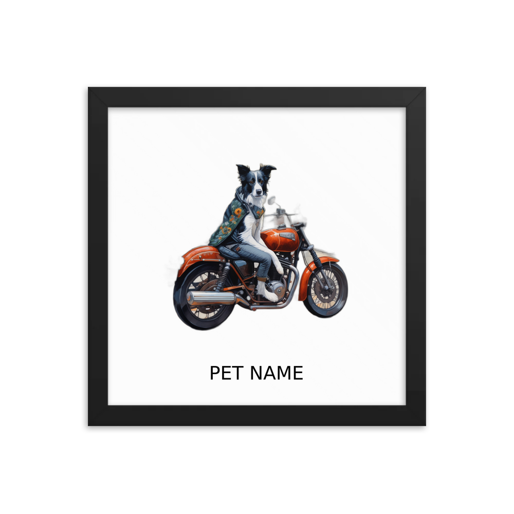 PugMug Custom Border Collie Framed Print with Your Pet’s Name