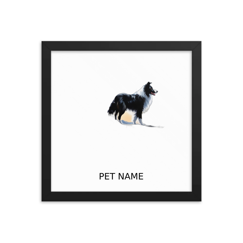 PugMug Custom Border Collie Framed Print with Your Pet’s Name