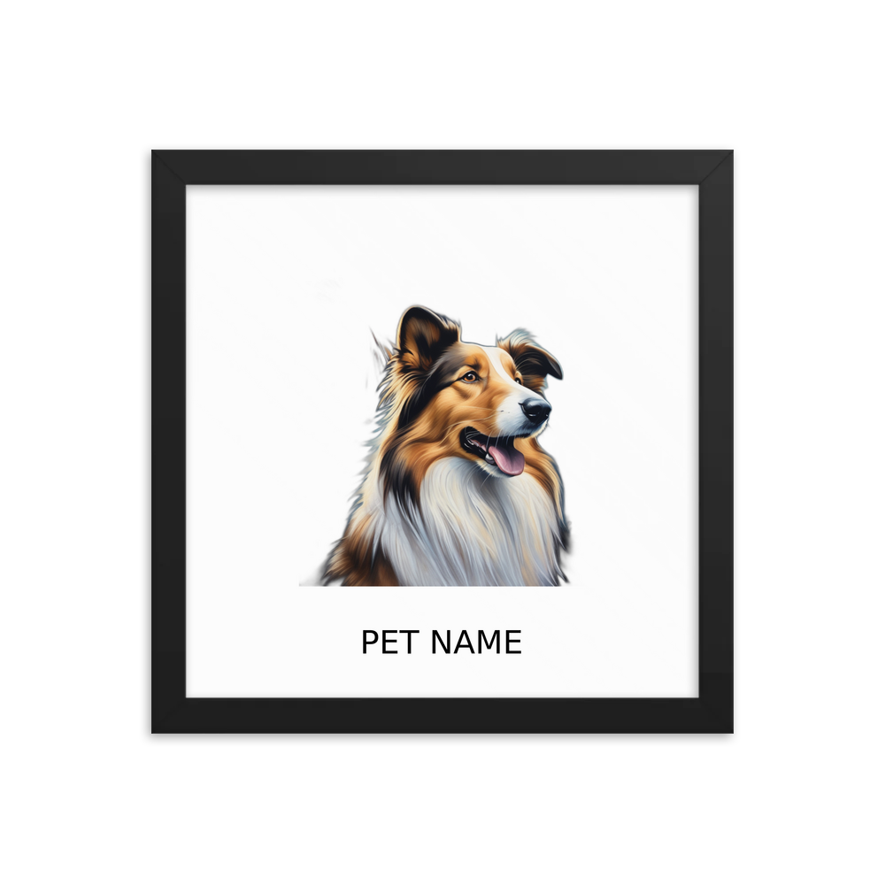 PugMug Custom Collie Framed Print with Your Pet’s Name
