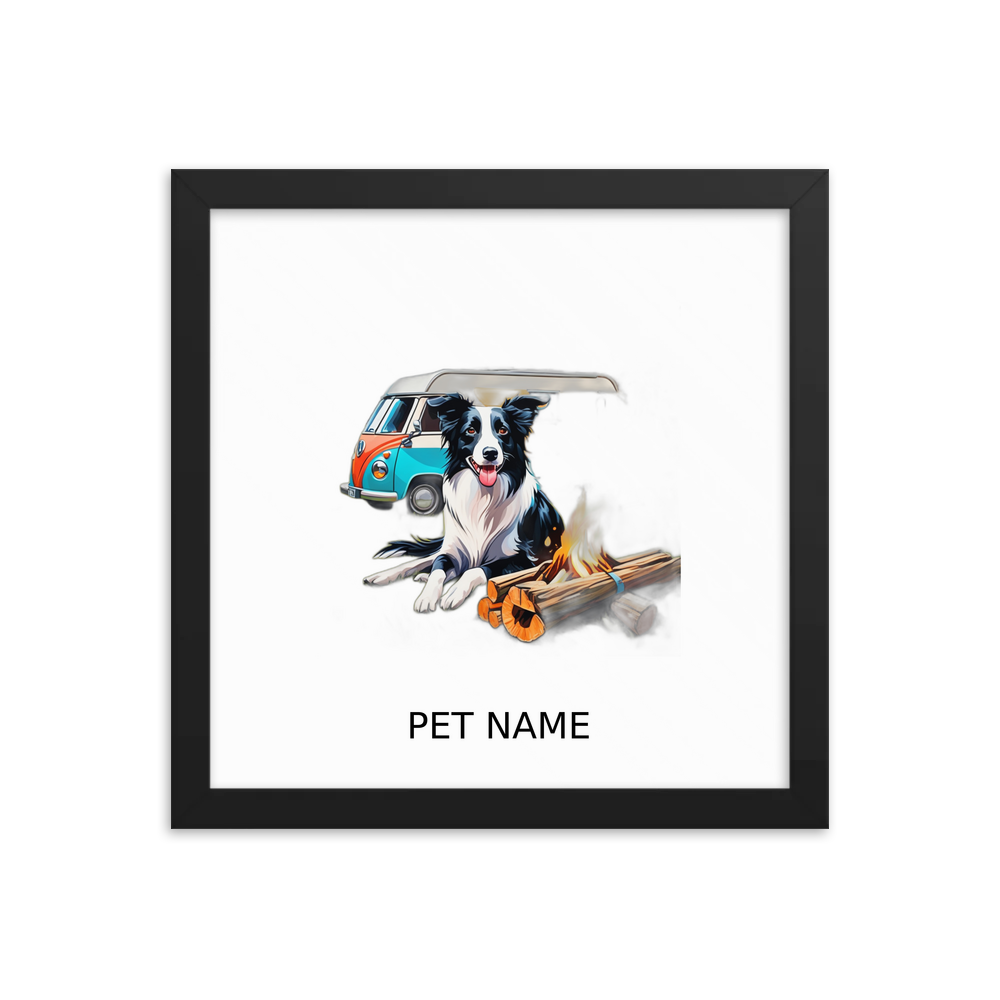 PugMug Custom Border Collie Framed Print with Your Pet’s Name