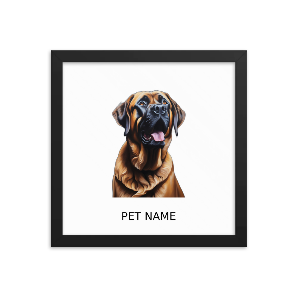 PugMug Custom Mastiff Framed Print with Your Pet’s Name