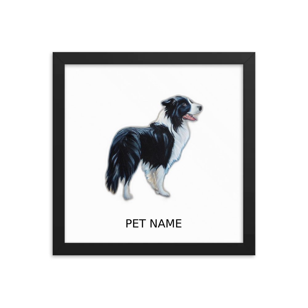 PugMug Custom Border Collie Framed Print with Your Pet’s Name
