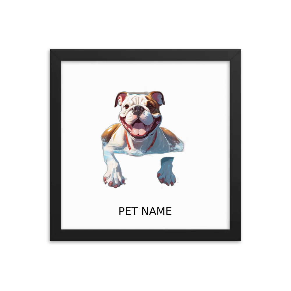 PugMug Custom Bulldog Framed Print with Your Pet’s Name