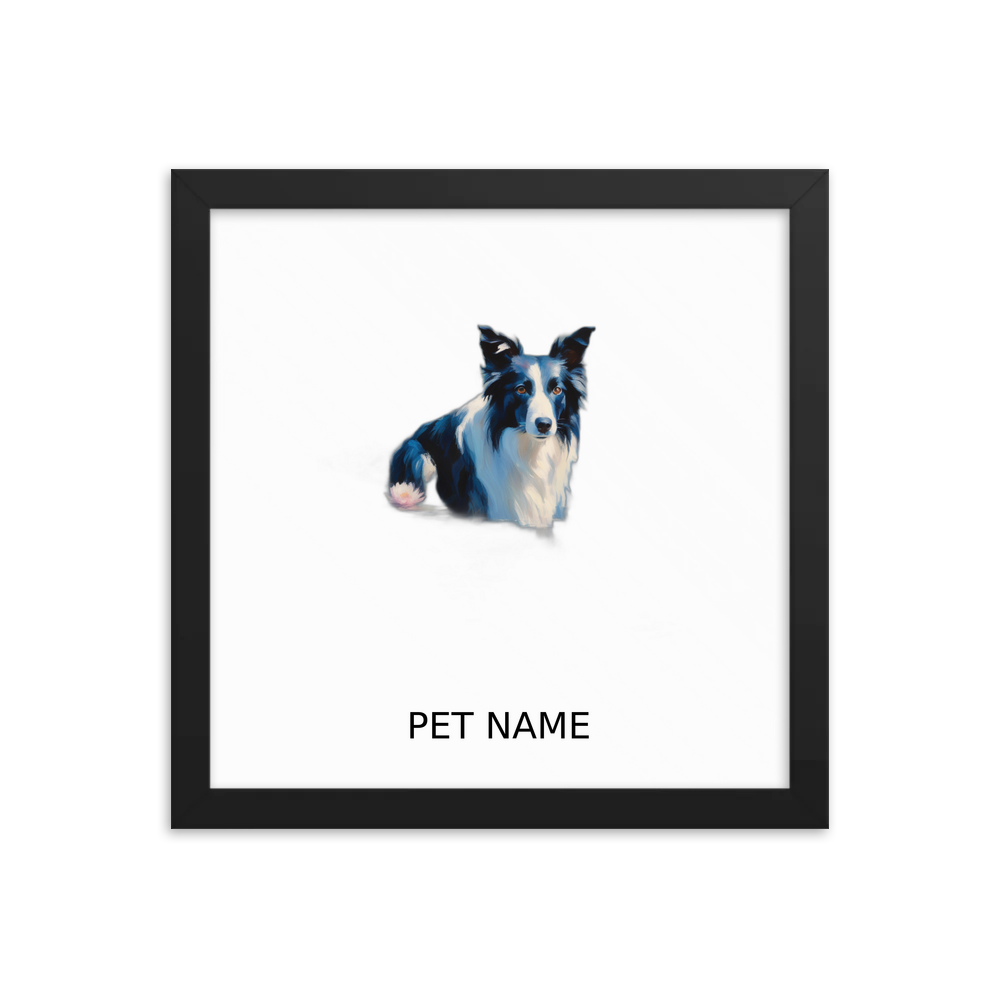 PugMug Custom Border Collie Framed Print with Your Pet’s Name