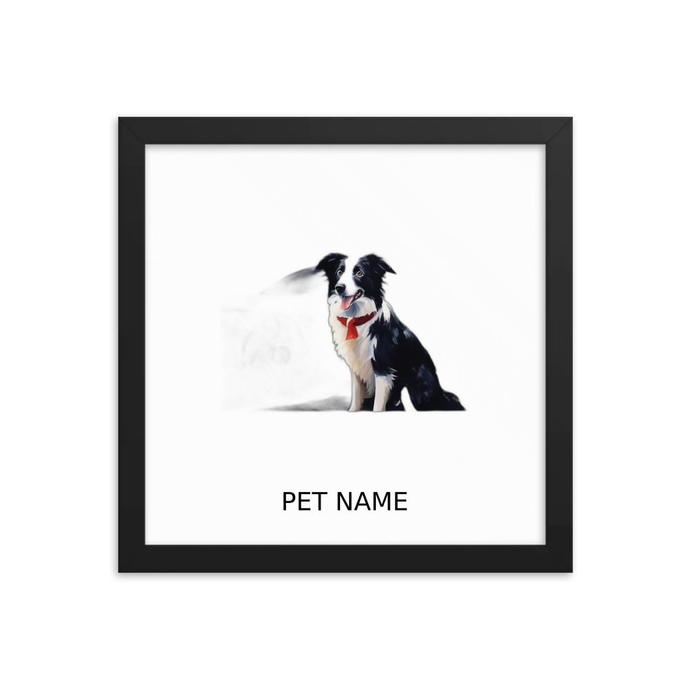 PugMug Custom Border Collie Framed Print with Your Pet’s Name