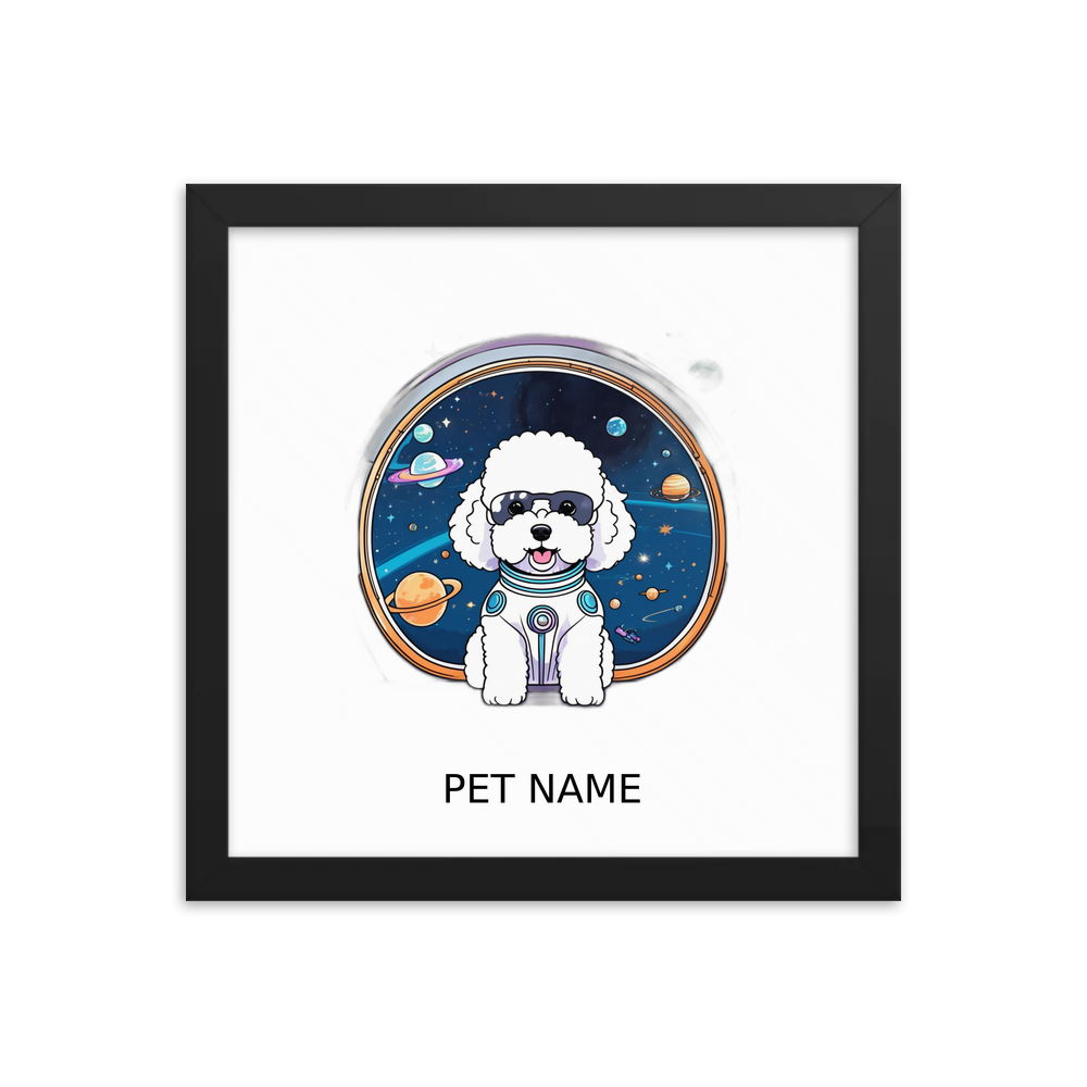 PugMug Custom Bichons Frise Framed Print with Your Pet’s Name