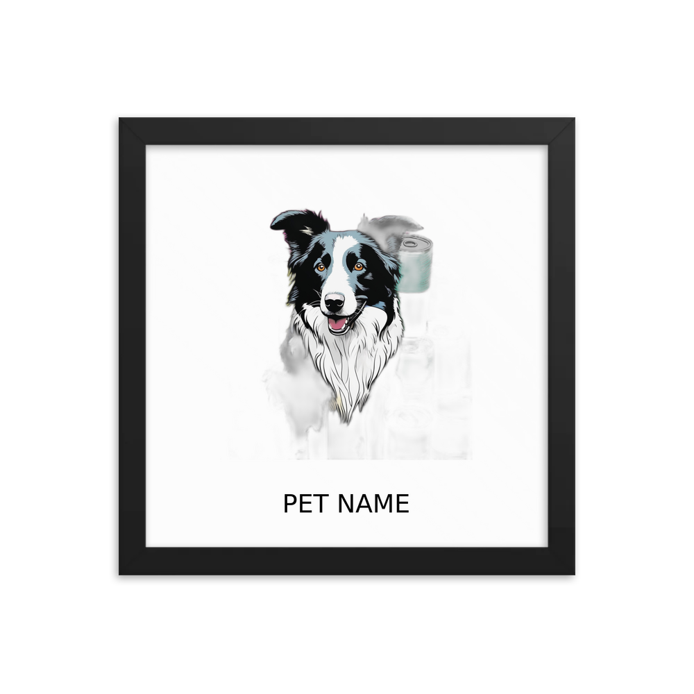 PugMug Custom Border Collie Framed Print with Your Pet’s Name