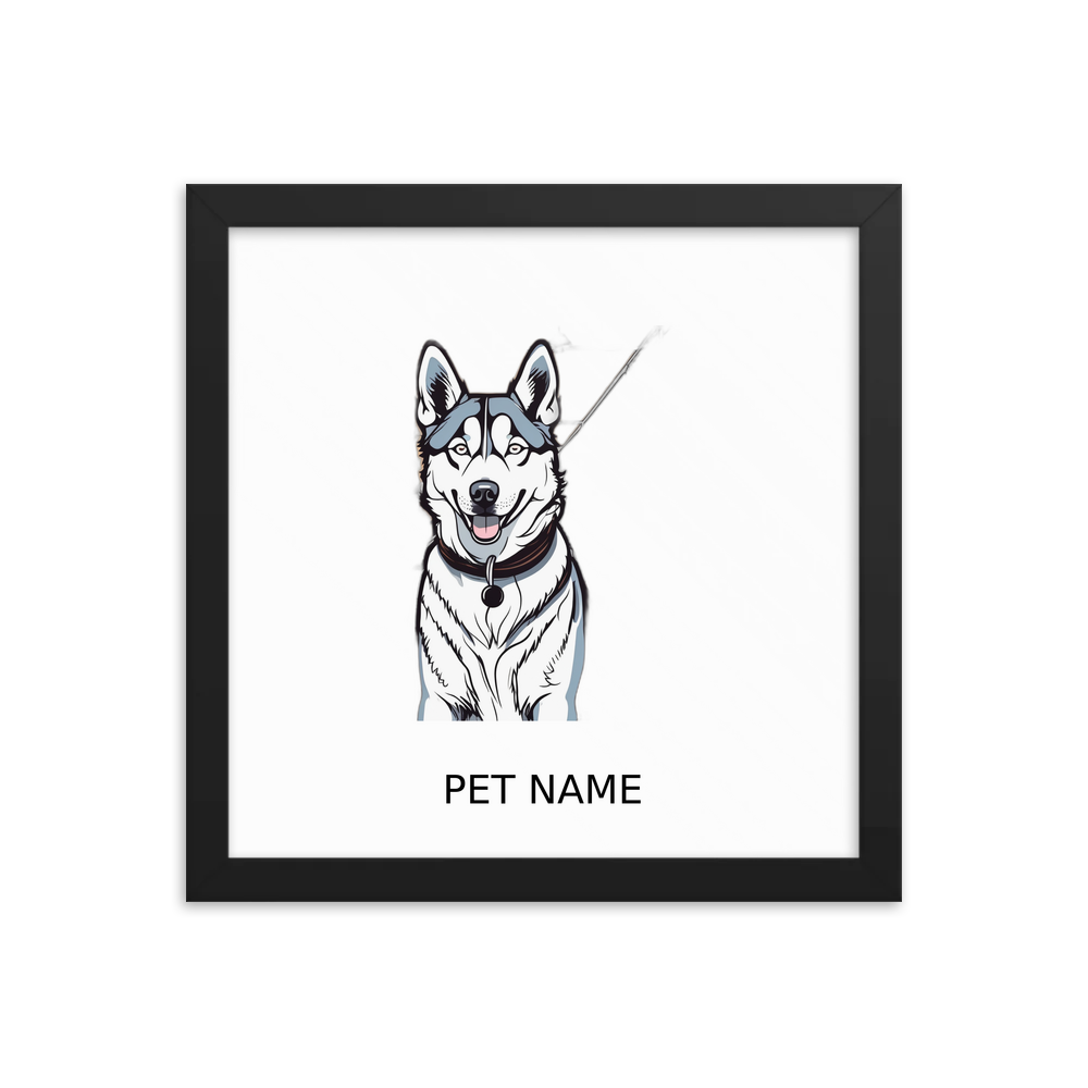 PugMug Custom Siberian Husky Framed Print with Your Pet’s Name
