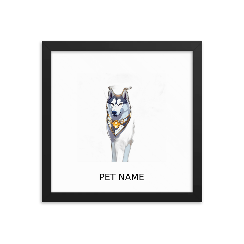 PugMug Custom Siberian Husky Framed Print with Your Pet’s Name