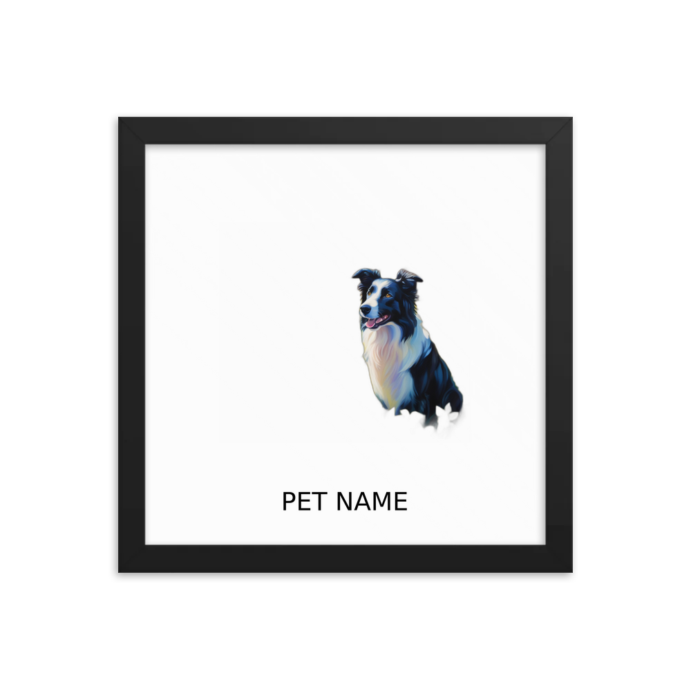 PugMug Custom Border Collie Framed Print with Your Pet’s Name