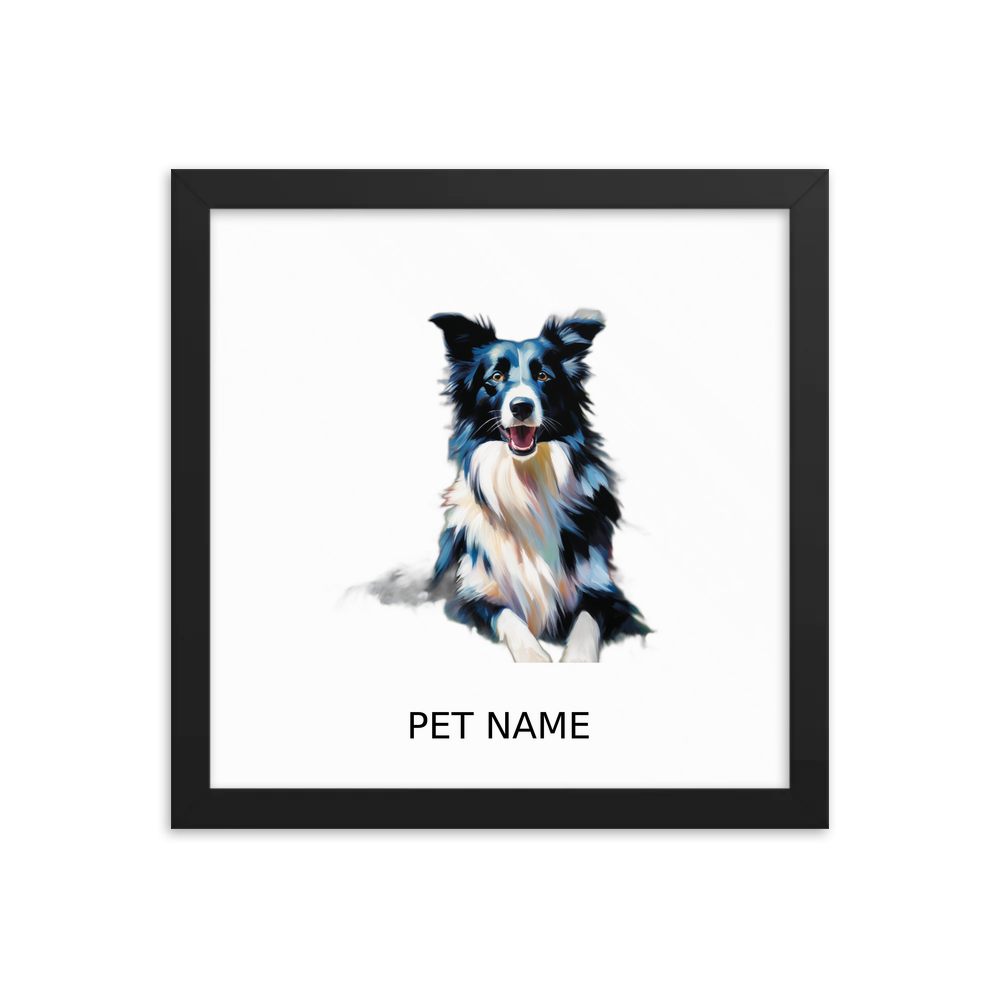 PugMug Custom Border Collie Framed Print with Your Pet’s Name