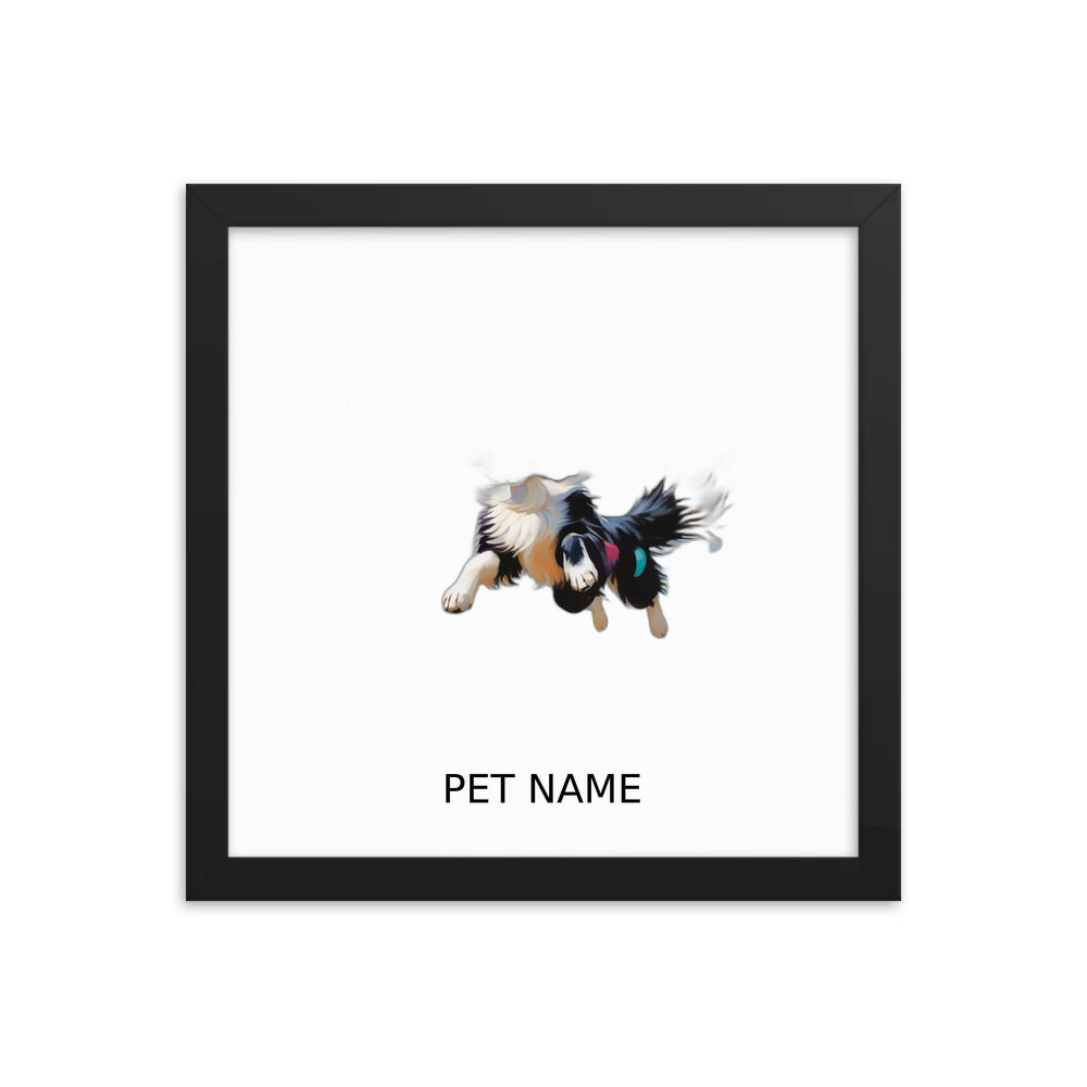 PugMug Custom Border Collie Framed Print with Your Pet’s Name