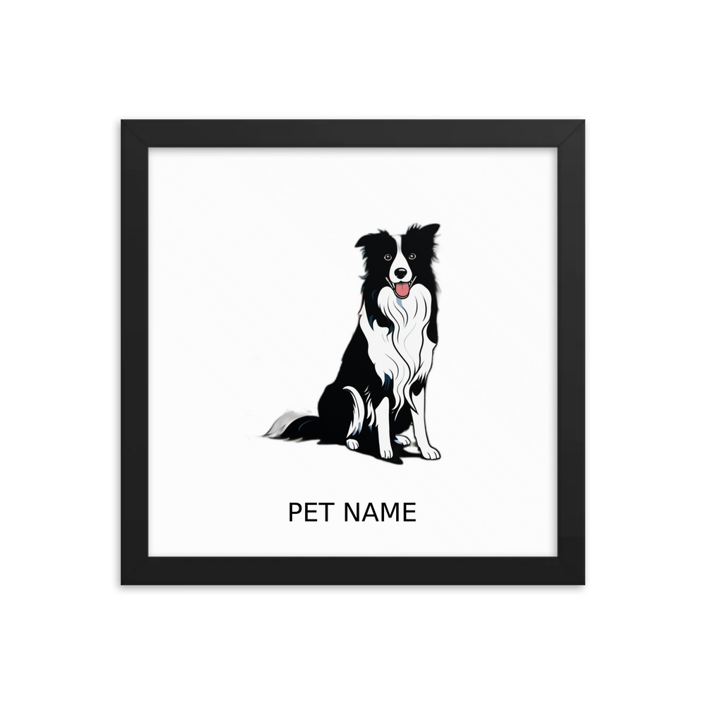 PugMug Custom Border Collie Framed Print with Your Pet’s Name