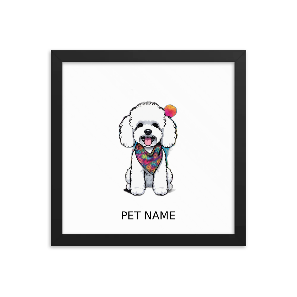 PugMug Custom Bichons Frise Framed Print with Your Pet’s Name