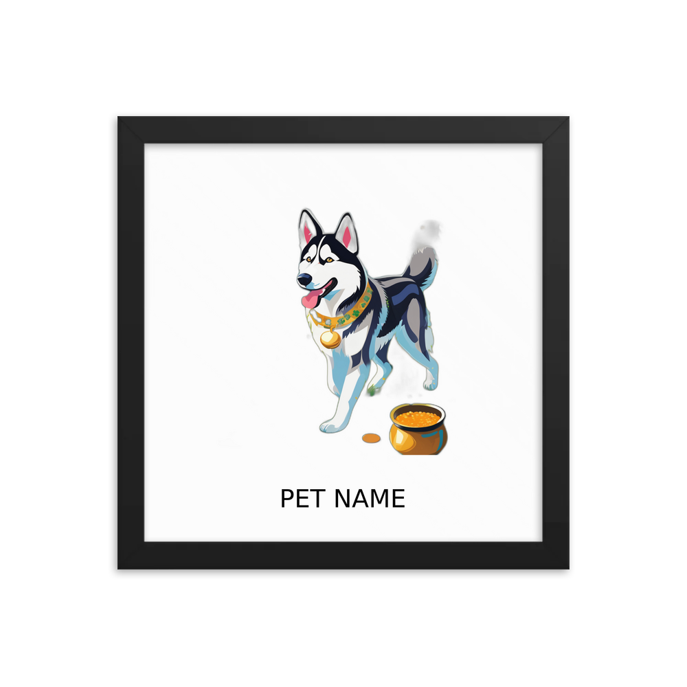 PugMug Custom Siberian Husky Framed Print with Your Pet’s Name