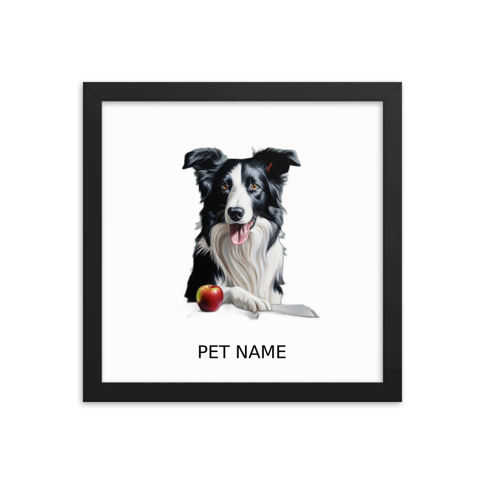 PugMug Custom Border Collie Framed Print with Your Pet’s Name