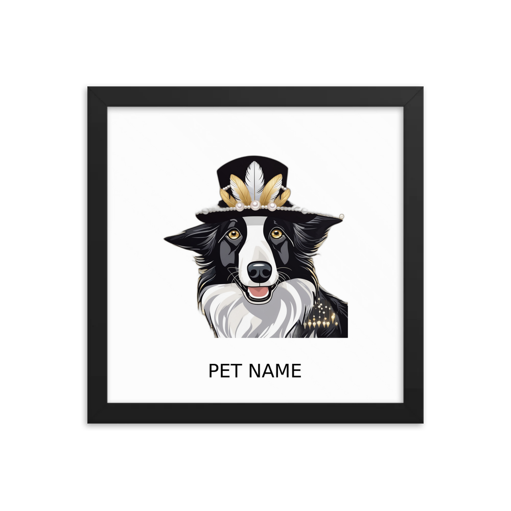 PugMug Custom Border Collie Framed Print with Your Pet’s Name