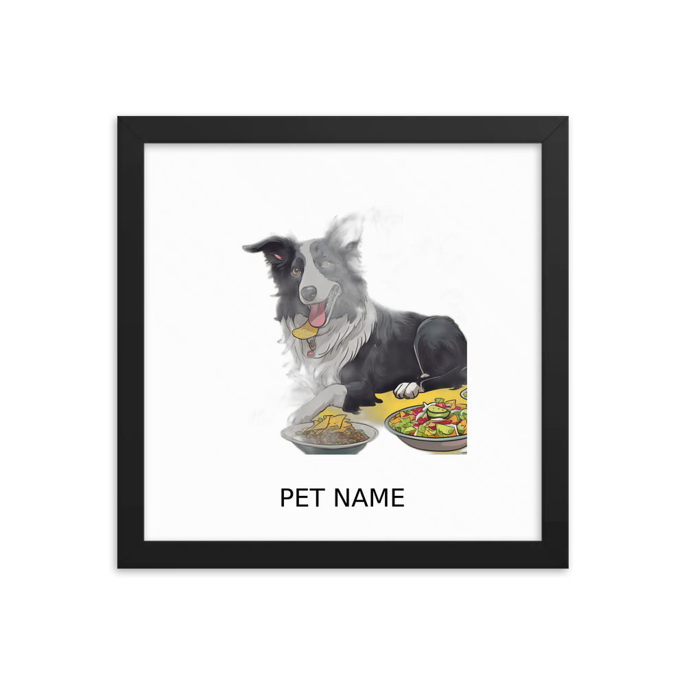 PugMug Custom Border Collie Framed Print with Your Pet’s Name