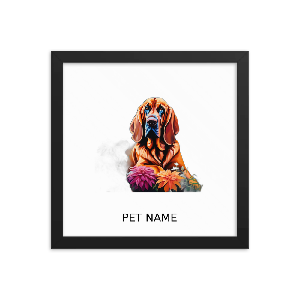 PugMug Custom Bloodhound Framed Print with Your Pet’s Name
