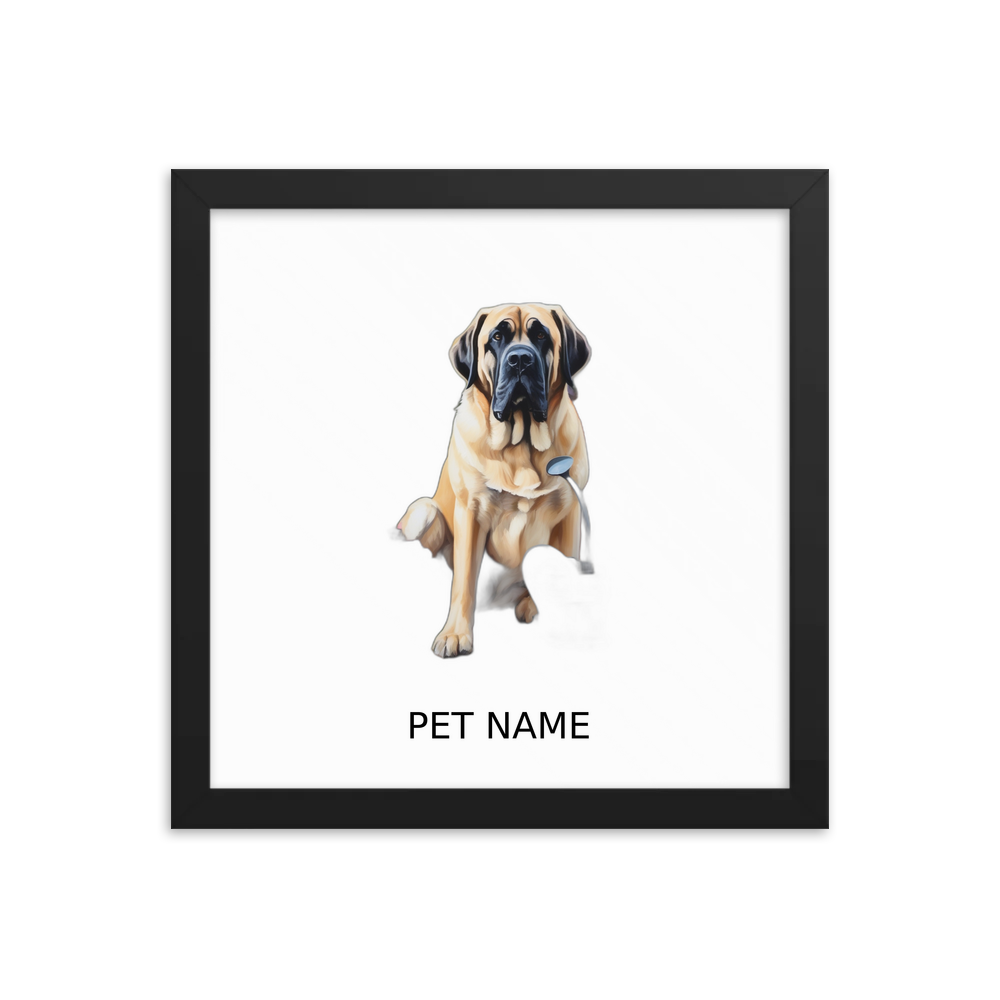 PugMug Custom Mastiff Framed Print with Your Pet’s Name