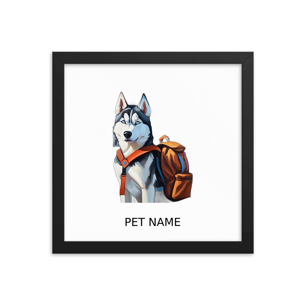 PugMug Custom Siberian Husky Framed Print with Your Pet’s Name