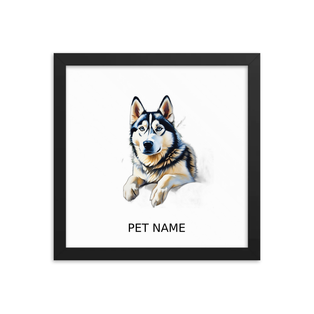 PugMug Custom Siberian Husky Framed Print with Your Pet’s Name