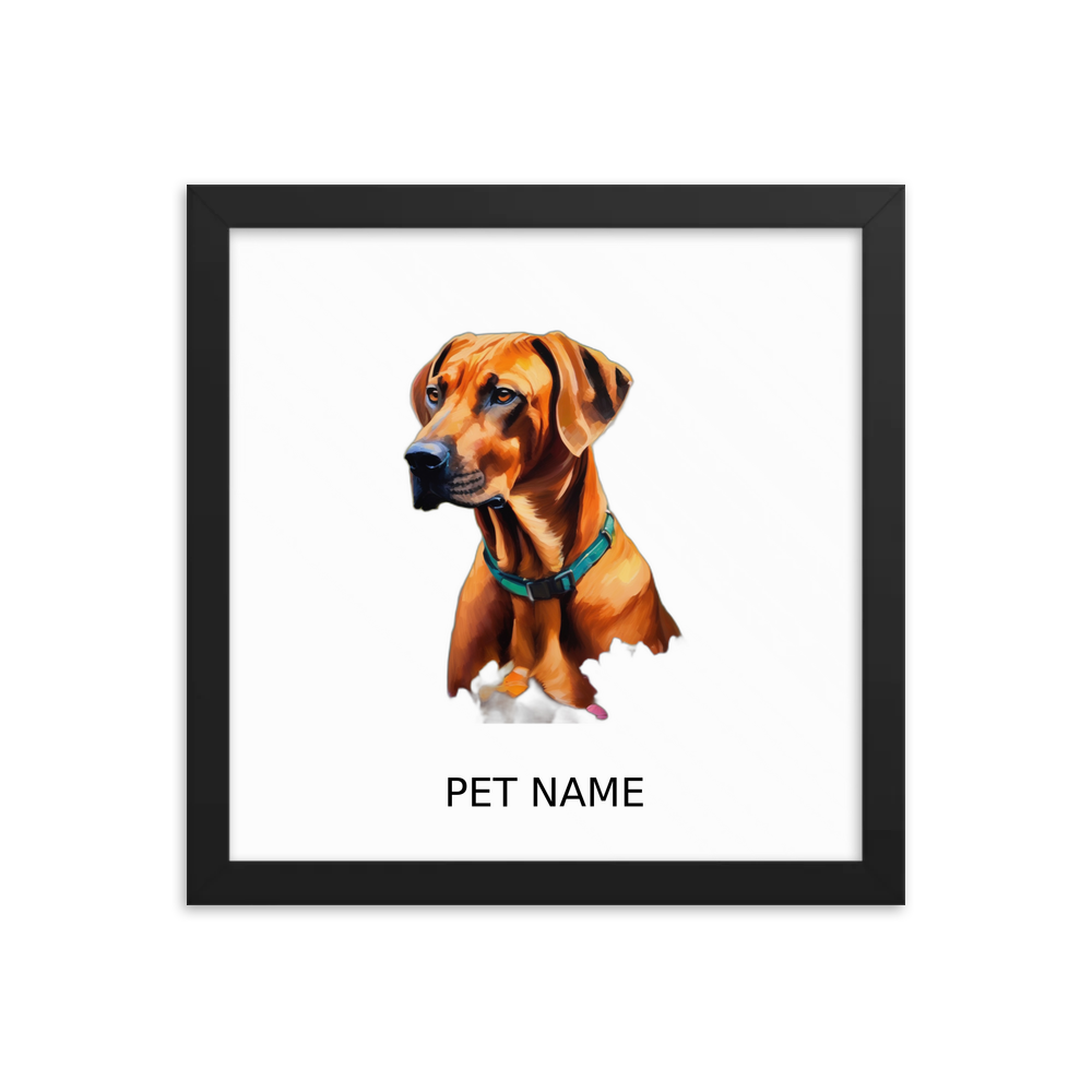PugMug Custom Rhodesian Ridgeback Framed Print with Your Pet’s Name