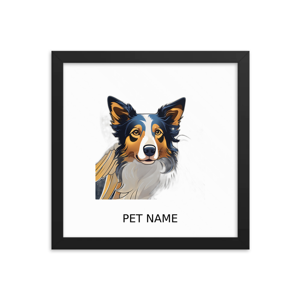 PugMug Custom Border Collie Framed Print with Your Pet’s Name