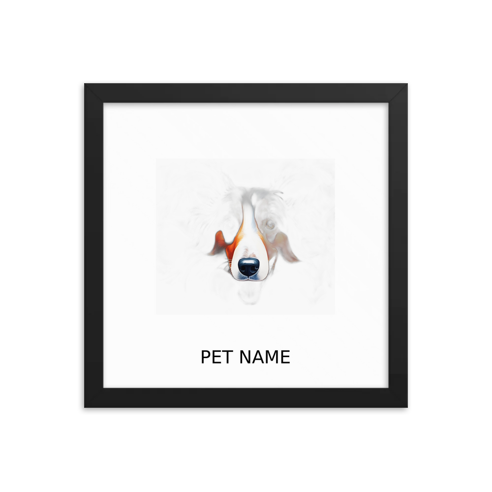 PugMug Custom Border Collie Framed Print with Your Pet’s Name