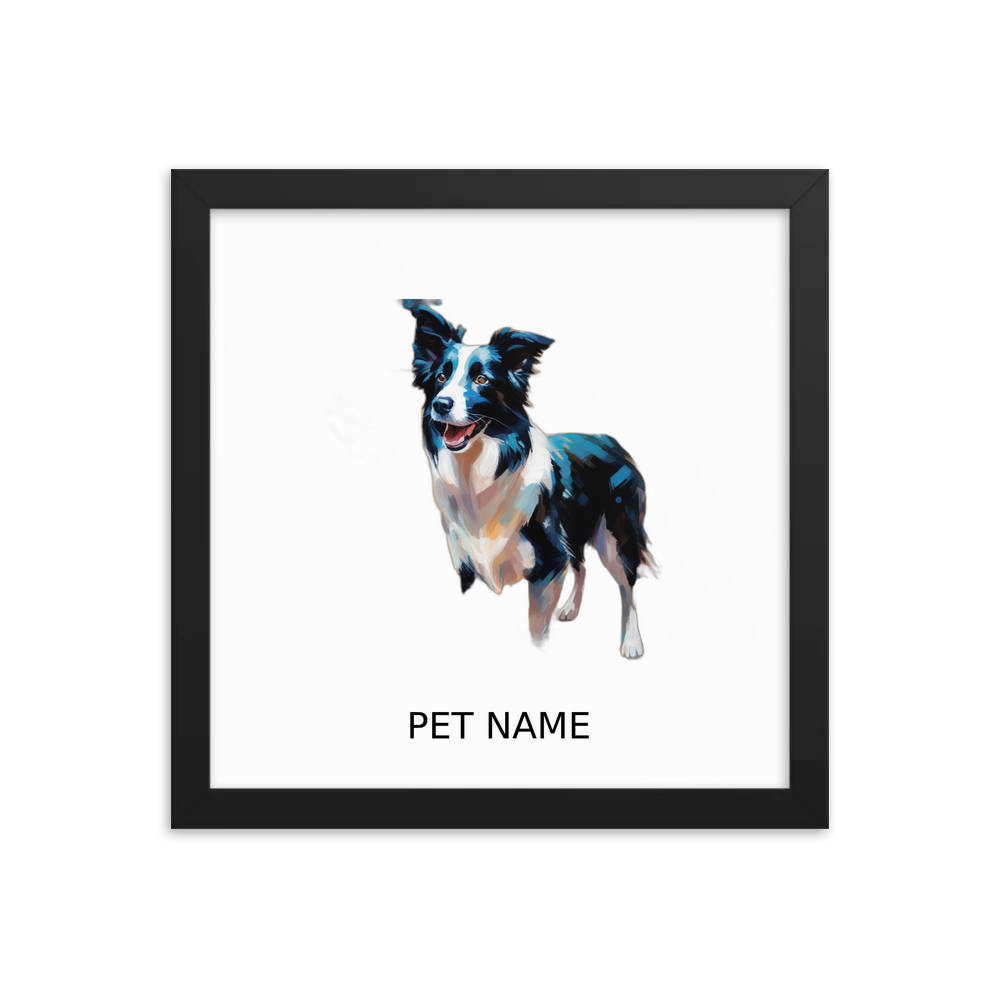 PugMug Custom Border Collie Framed Print with Your Pet’s Name