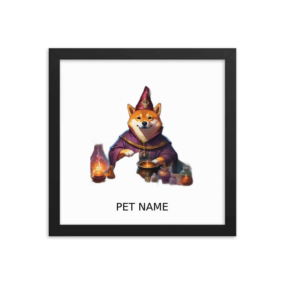 PugMug Custom Shiba Inu Framed Print with Your Pet’s Name