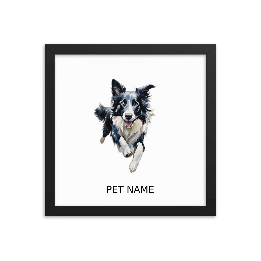 PugMug Custom Border Collie Framed Print with Your Pet’s Name