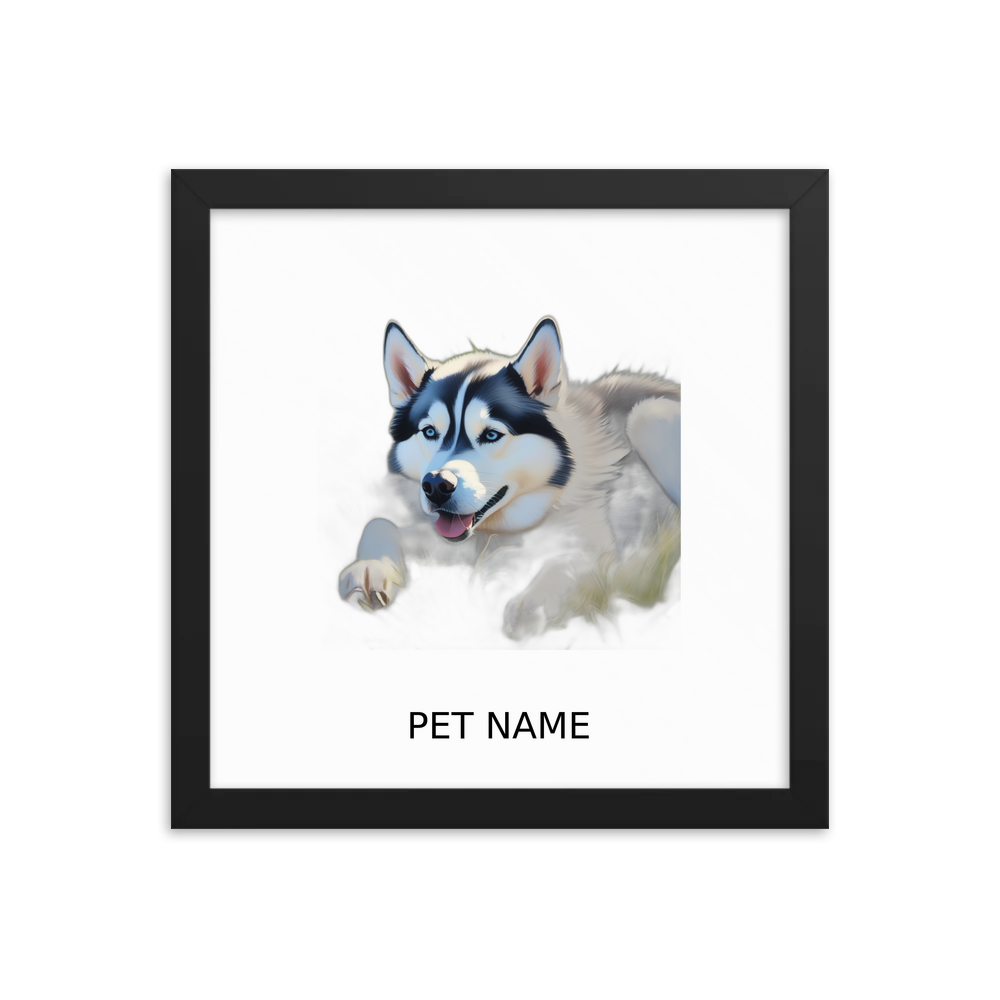 PugMug Custom Siberian Husky Framed Print with Your Pet’s Name