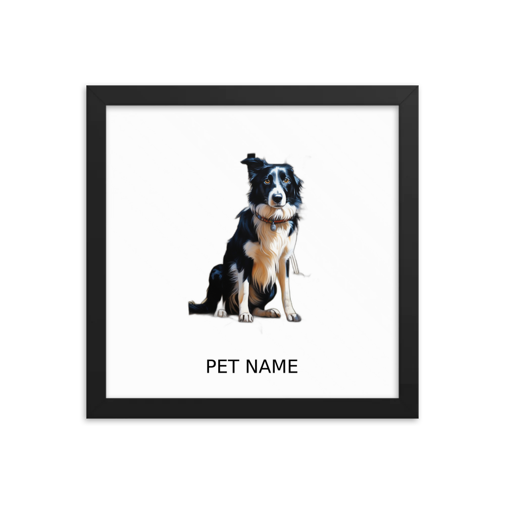 PugMug Custom Border Collie Framed Print with Your Pet’s Name