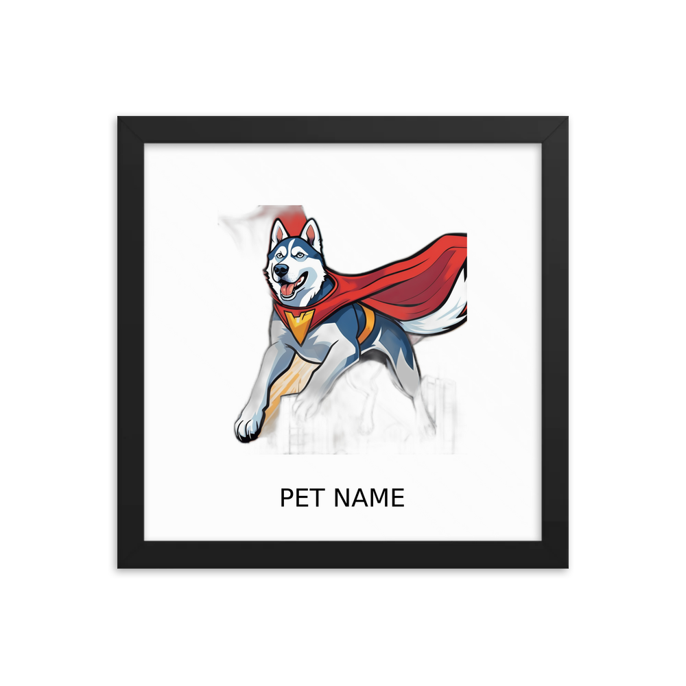 PugMug Custom Siberian Husky Framed Print with Your Pet’s Name