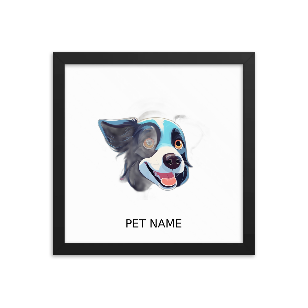 PugMug Custom Border Collie Framed Print with Your Pet’s Name