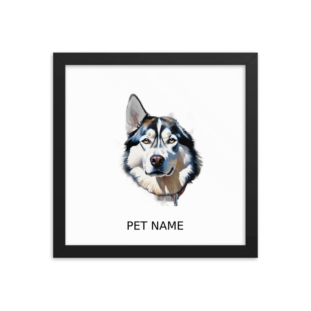 PugMug Custom Siberian Husky Framed Print with Your Pet’s Name