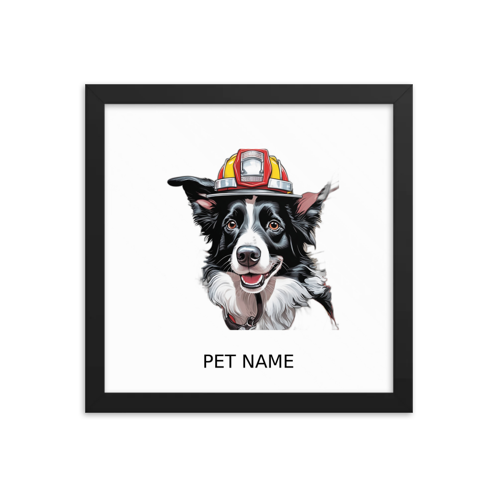 PugMug Custom Border Collie Framed Print with Your Pet’s Name