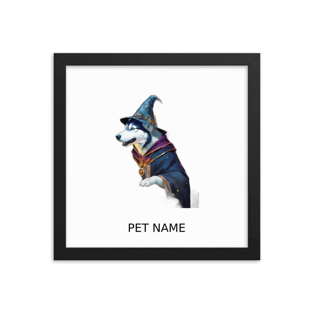 PugMug Custom Siberian Husky Framed Print with Your Pet’s Name