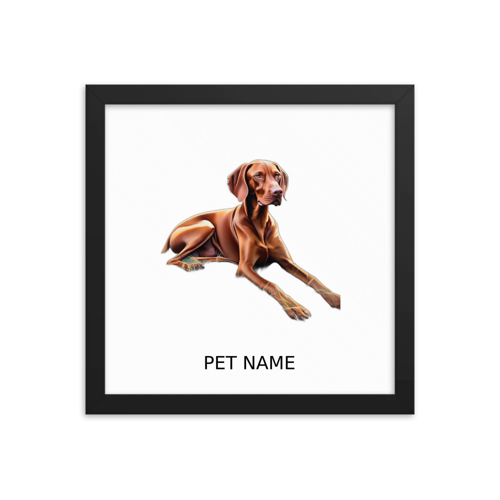 PugMug Custom Vizsla Framed Print with Your Pet’s Name
