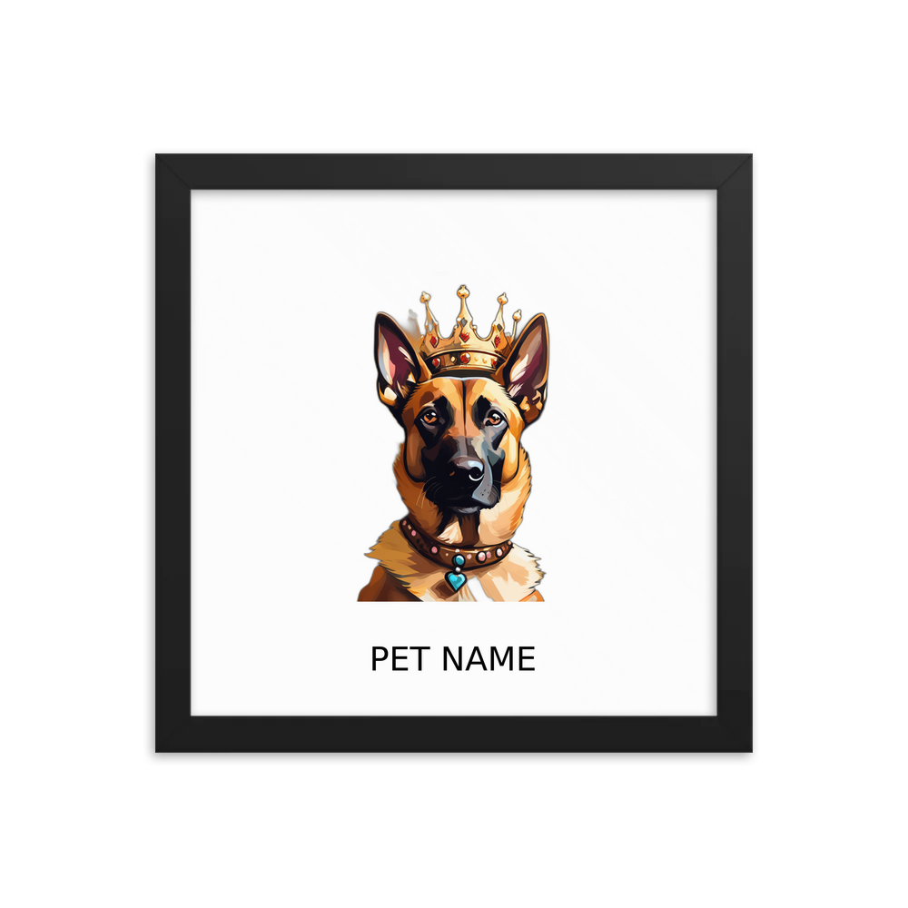 PugMug Custom Belgian Malinois Framed Print with Your Pet’s Name