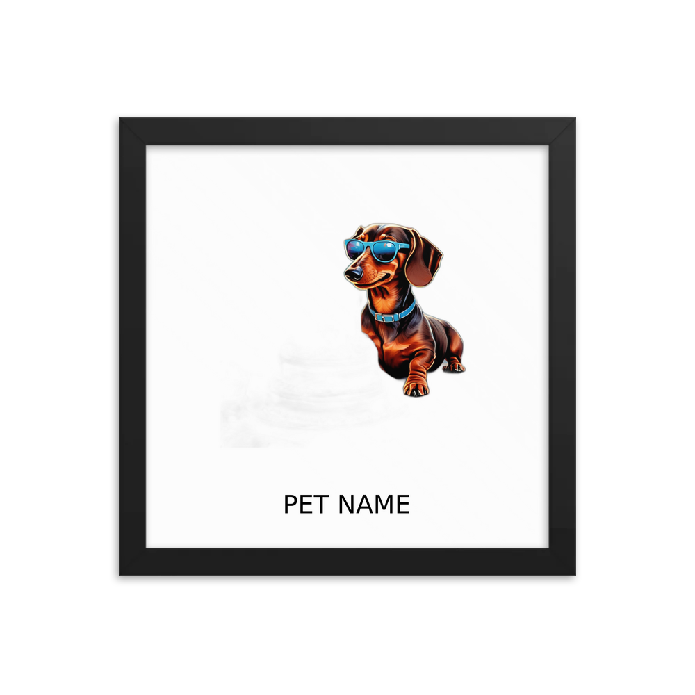 PugMug Custom Tan Dachshund Framed Print with Your Pet’s Name