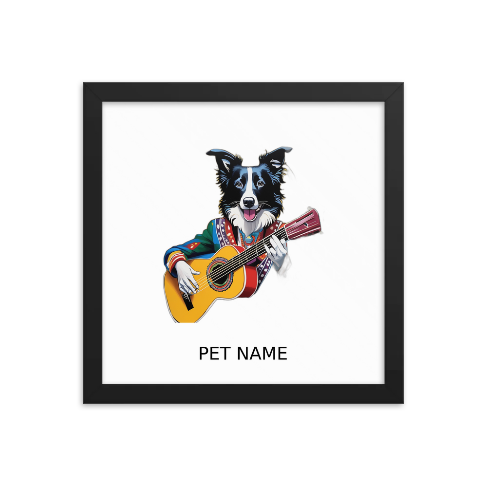 PugMug Custom Border Collie Framed Print with Your Pet’s Name