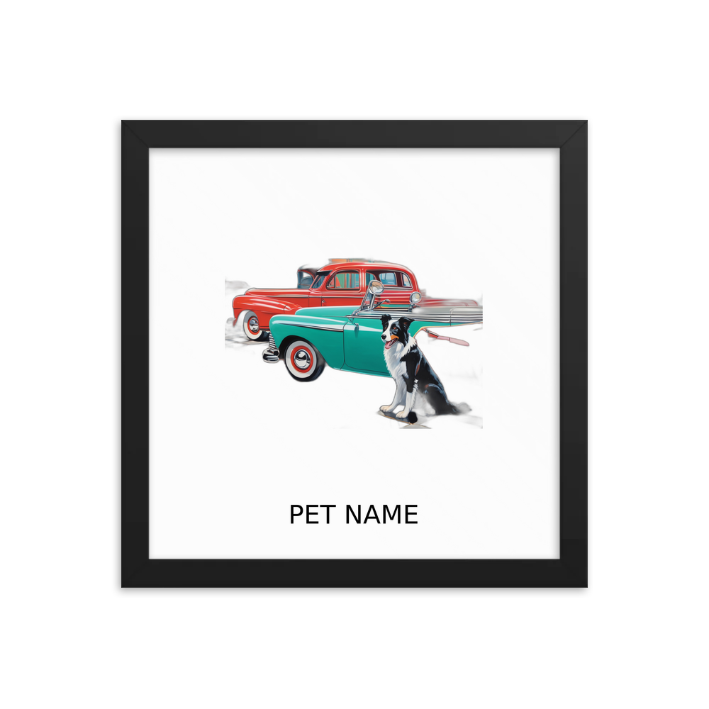 PugMug Custom Border Collie Framed Print with Your Pet’s Name